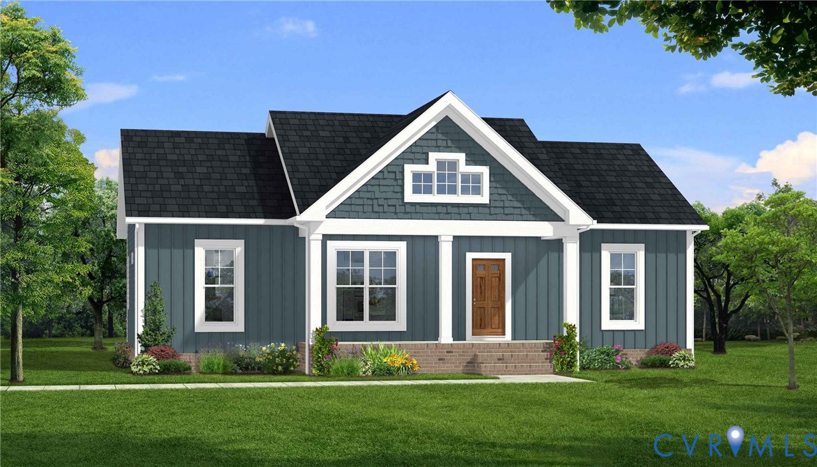 front view of a house with a yard