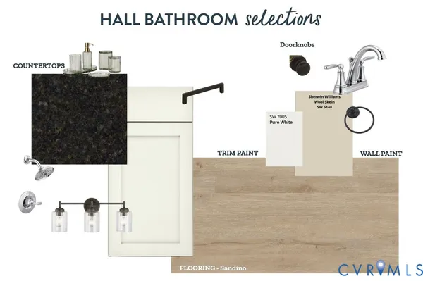 a bathroom with a granite countertop sink a mirror and shower