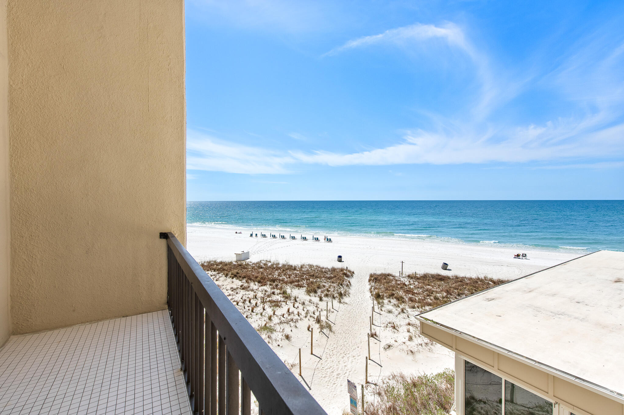 a view of an ocean from a balcony