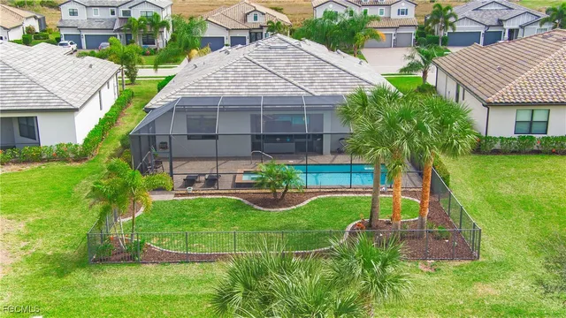 an aerial view of a house