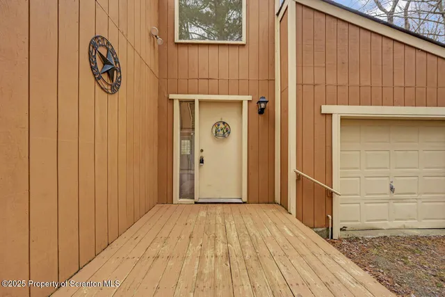 a view of wooden door