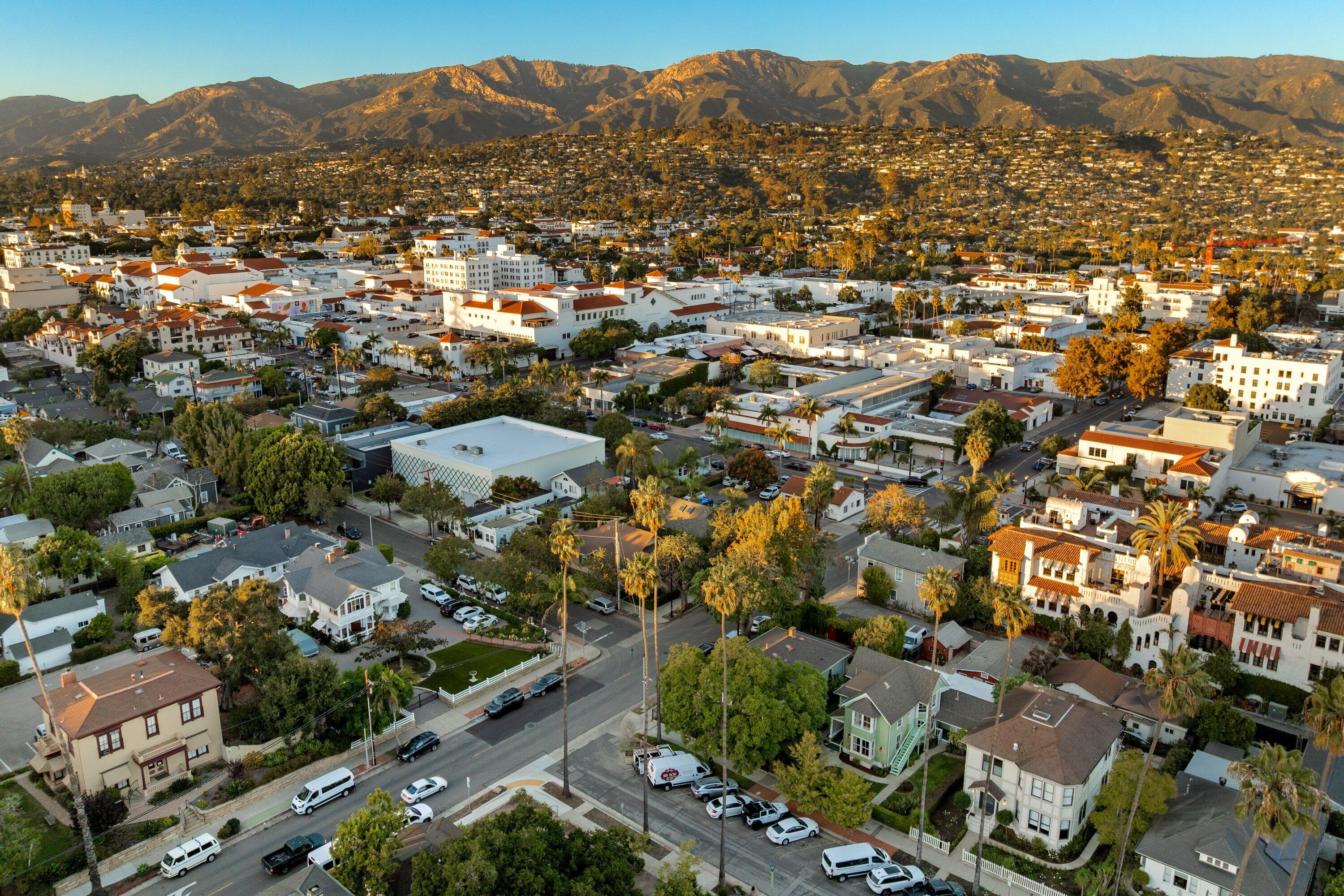 532 Brinkerhoff Avenue Santa Barbara, CA 93101 - Photo 27 of 30 an aerial view of residential houses and city street