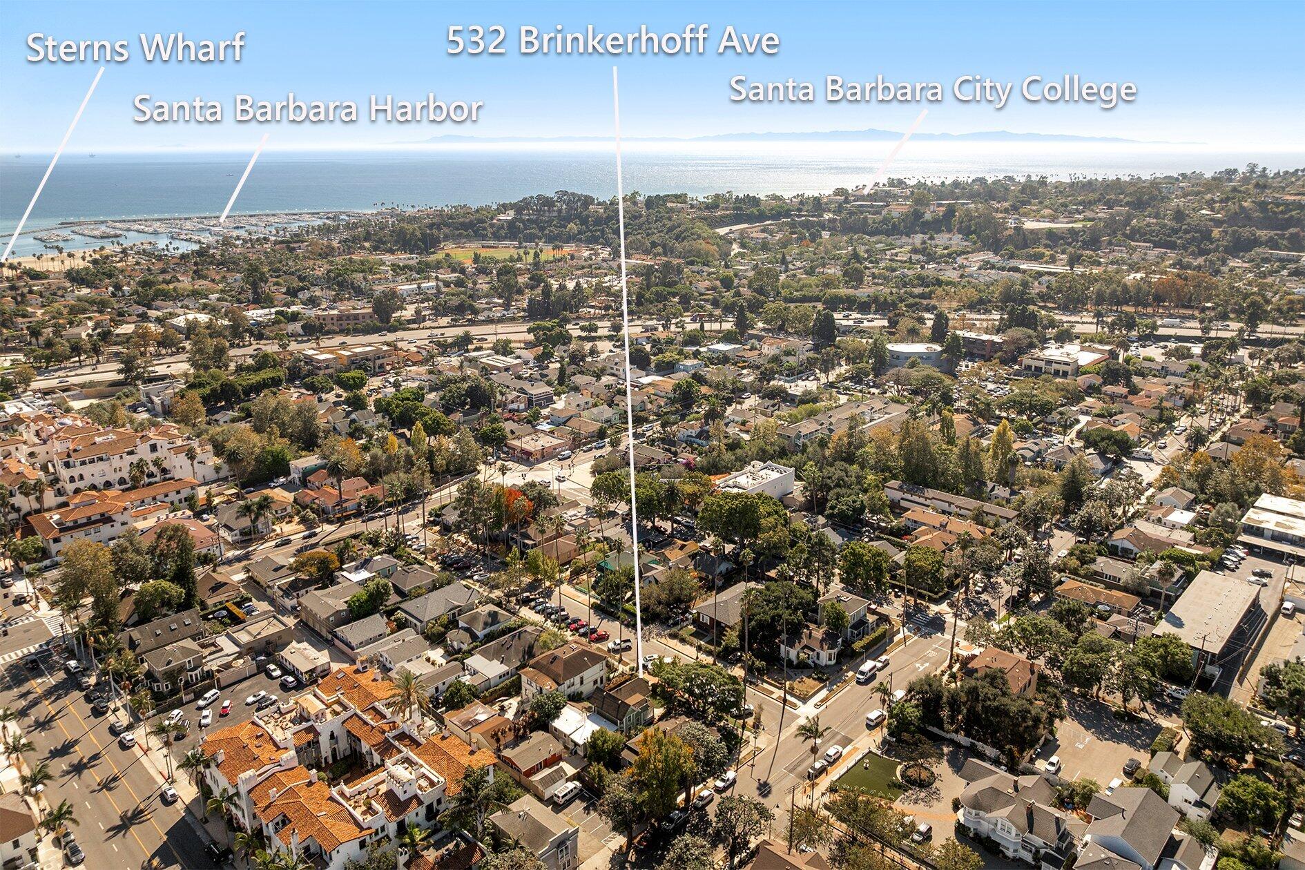 532 Brinkerhoff Avenue Santa Barbara, CA 93101 - Photo 29 of 30 an aerial view of a city