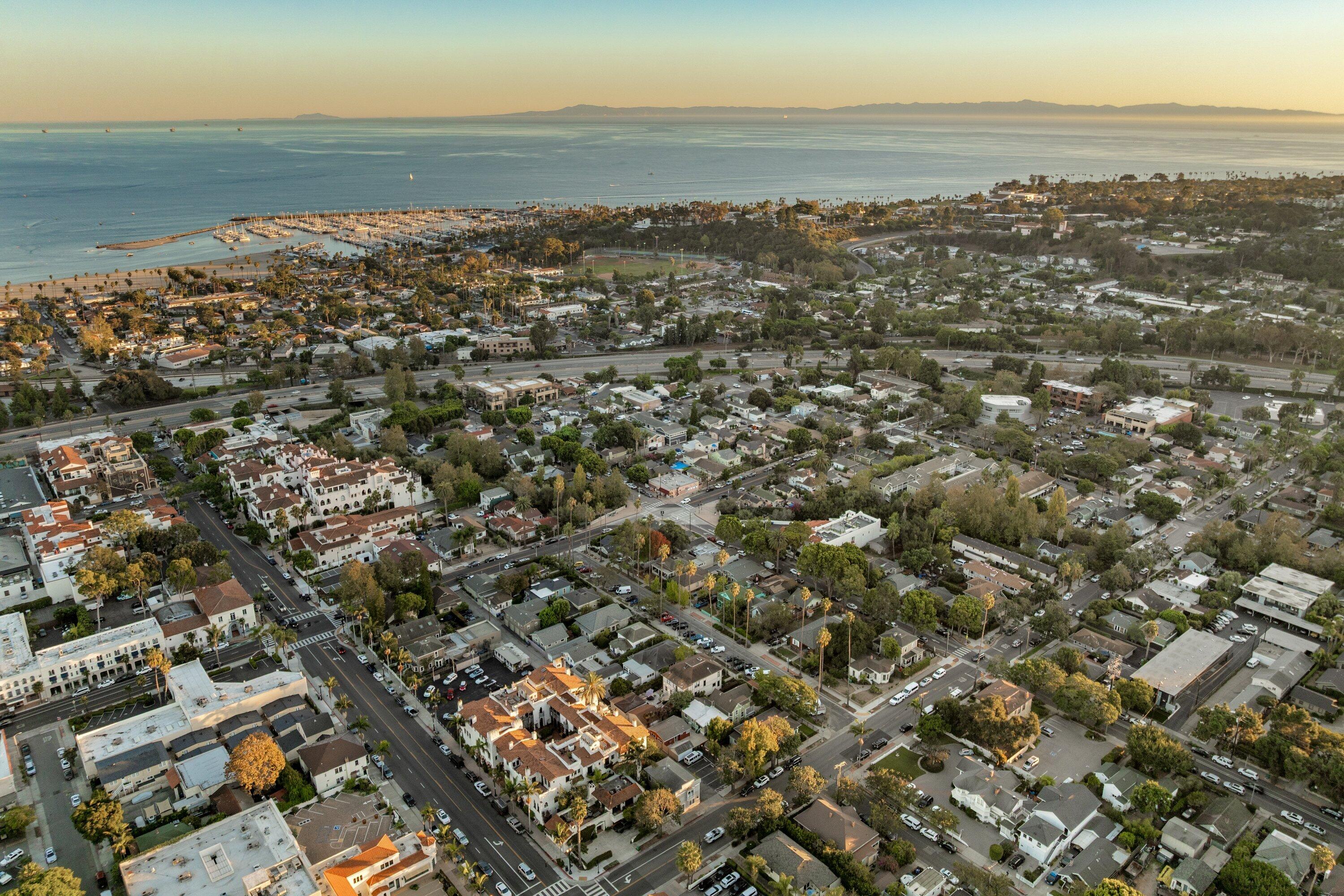 532 Brinkerhoff Avenue Santa Barbara, CA 93101 - Photo 3 of 30 an aerial view of residential building and ocean