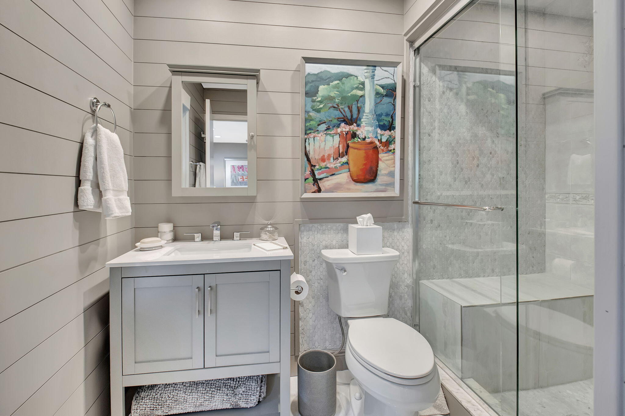 27 Eastgate Drive, Unit C Boynton Beach, FL 33436 - Photo 27 of 87 a bathroom with a toilet a sink and a shower