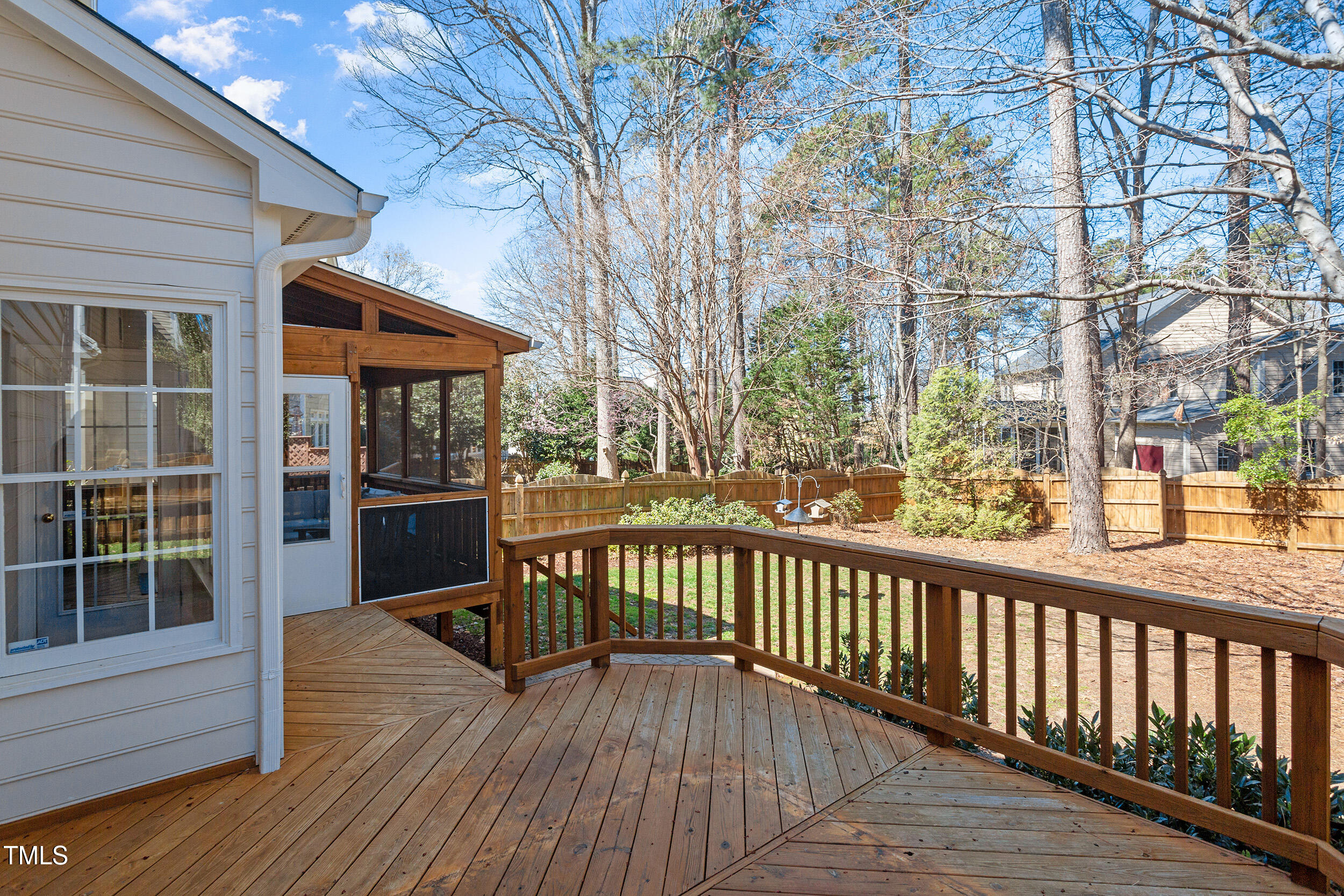 501 Nantucket Drive Cary, NC 27513 - Photo 33 of 34 a view of a deck with wooden floor and outdoor seating