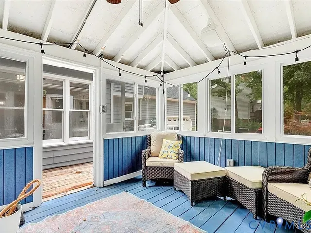 a outdoor living space with furniture