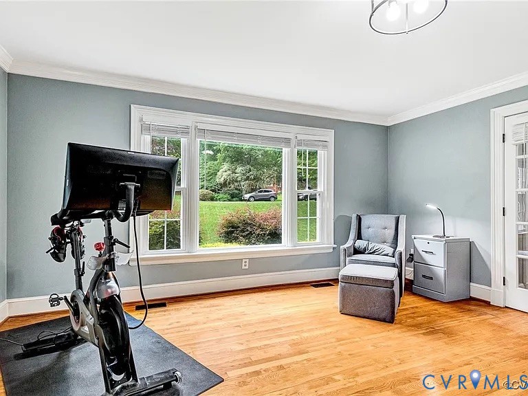 13904 Sunrise Bluff Road Midlothian, VA 23112 - Photo 6 of 45 Workout area featuring light wood finished floors