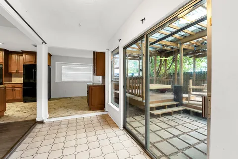 a room with a large window