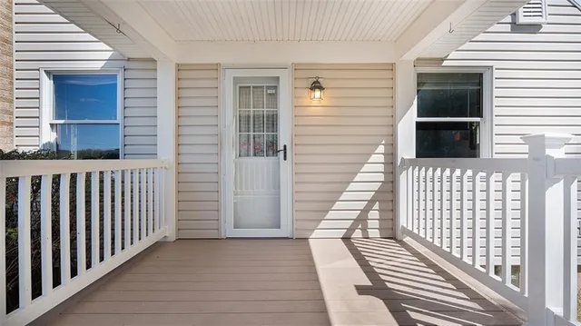 a view of a wooden deck