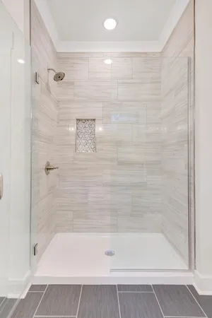 a bathroom with a shower