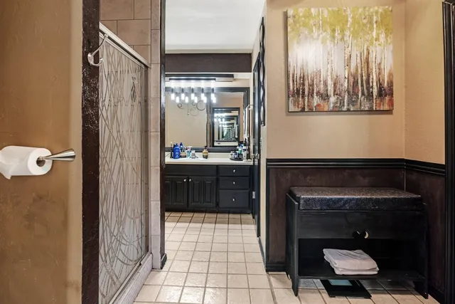 a bathroom with a shower