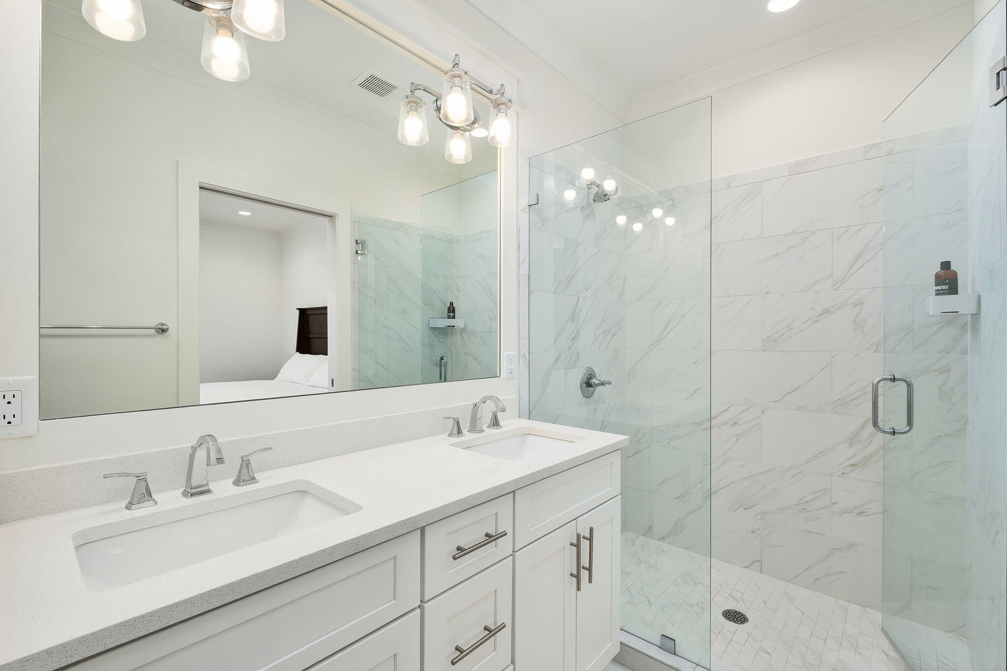 74 Heron's Crossing Santa Rosa Beach, FL 32459 - Photo 14 of 41 a bathroom with a sink double vanity and shower
