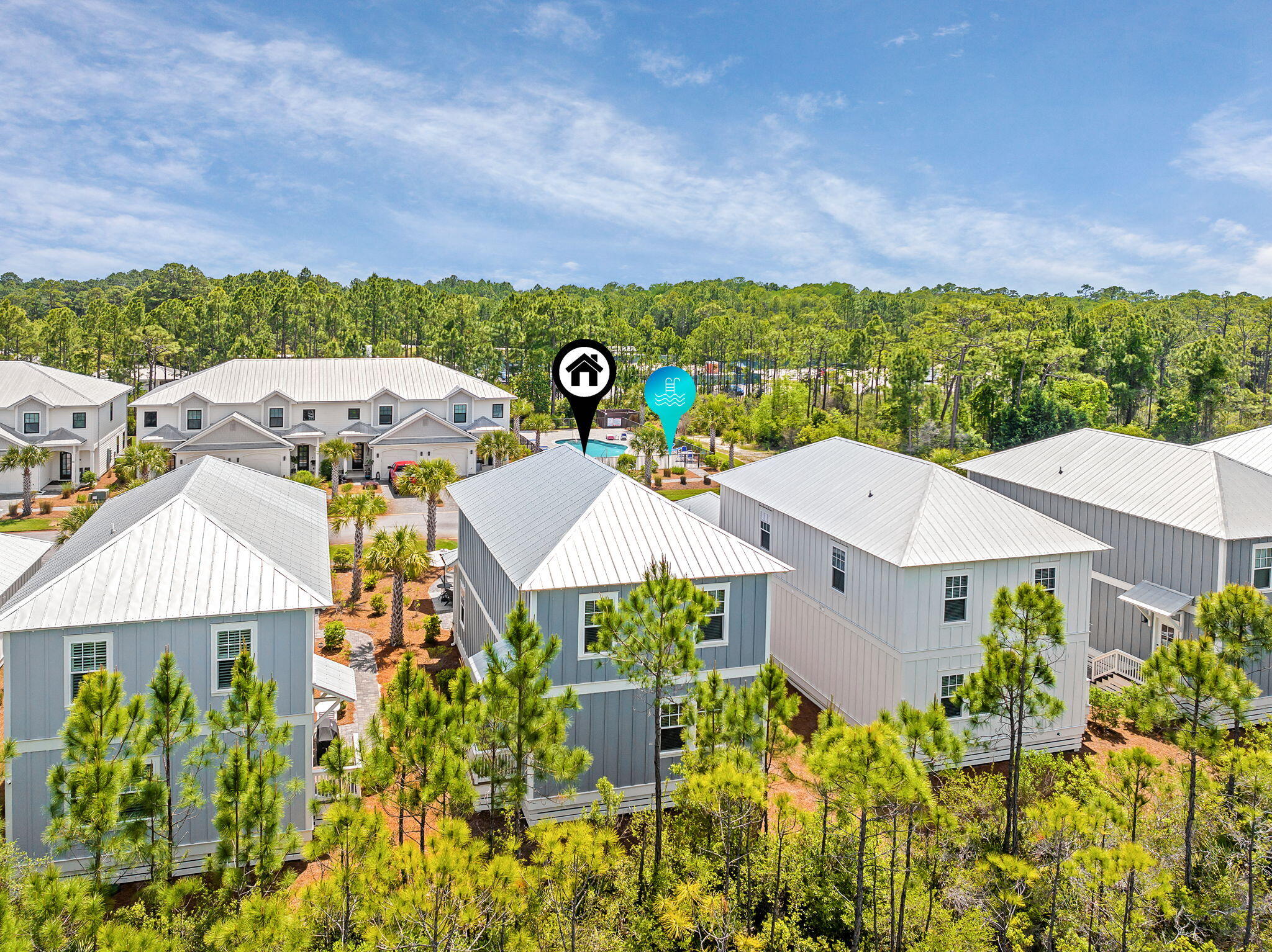 74 Heron's Crossing Santa Rosa Beach, FL 32459 - Photo 40 of 41 an aerial view of a house with a yard and lake view
