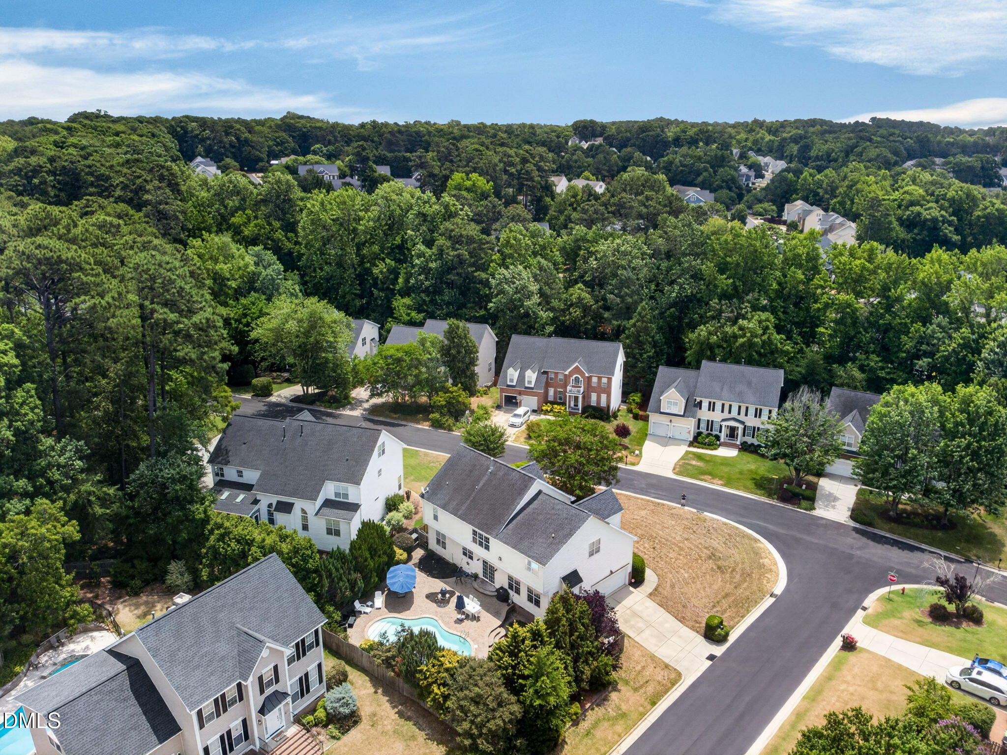 1258 Horsham Way Apex, NC 27502 - Photo 31 of 32 an aerial view of a house with garden space and mountain view in back