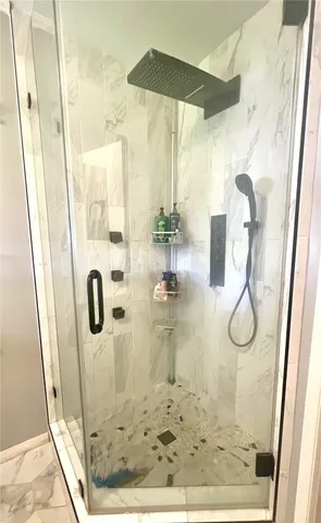 a bathroom with a shower