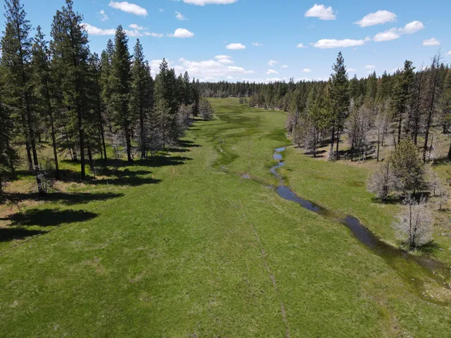 a view of a lake with a yard