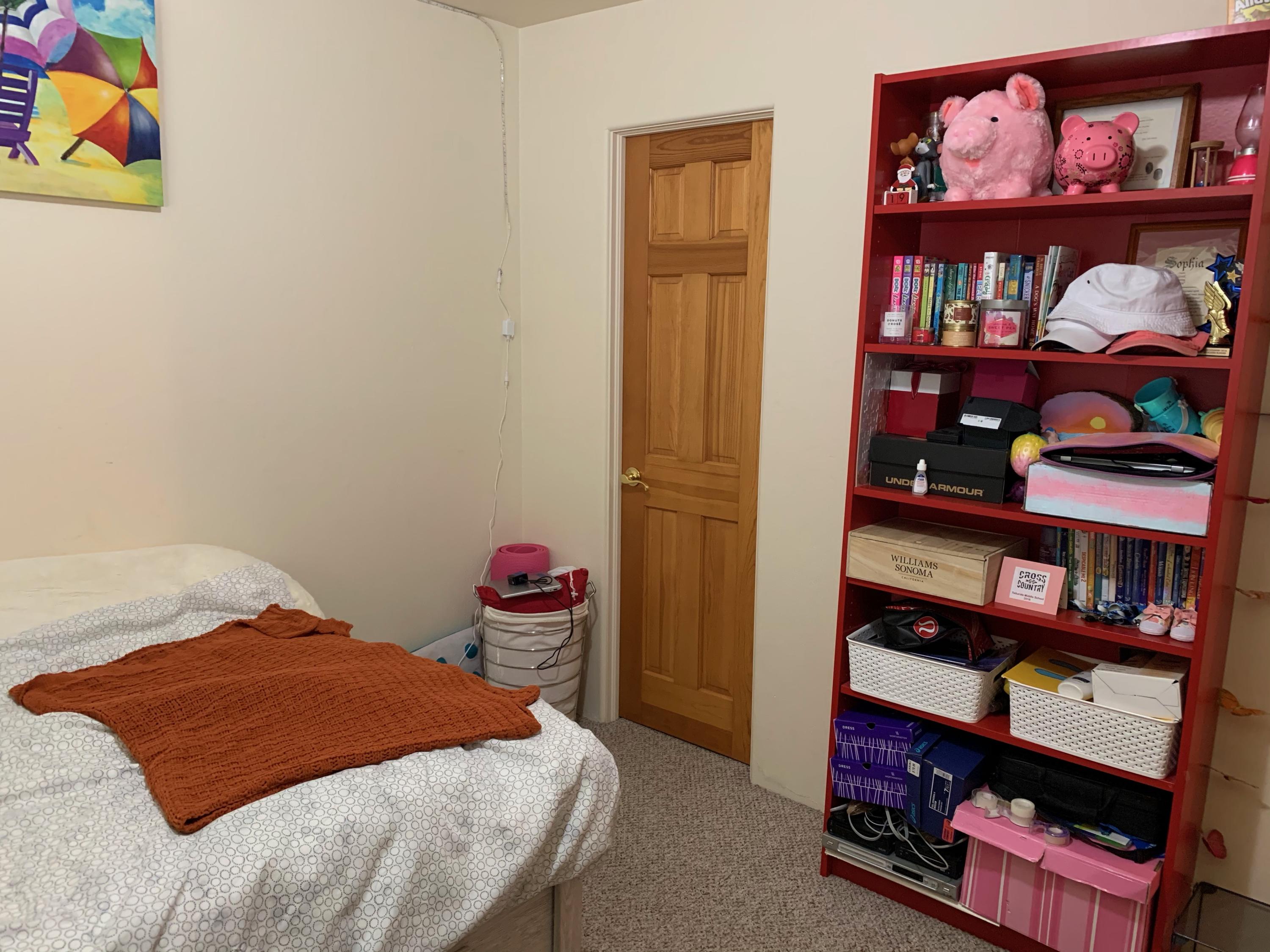 323 Adams Ranch Road, Unit 5B Mountain Village, CO 81435 - Photo 23 of 30 a bedroom with a bed and a book shelf