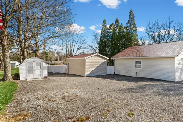 a view of a house with a backyard