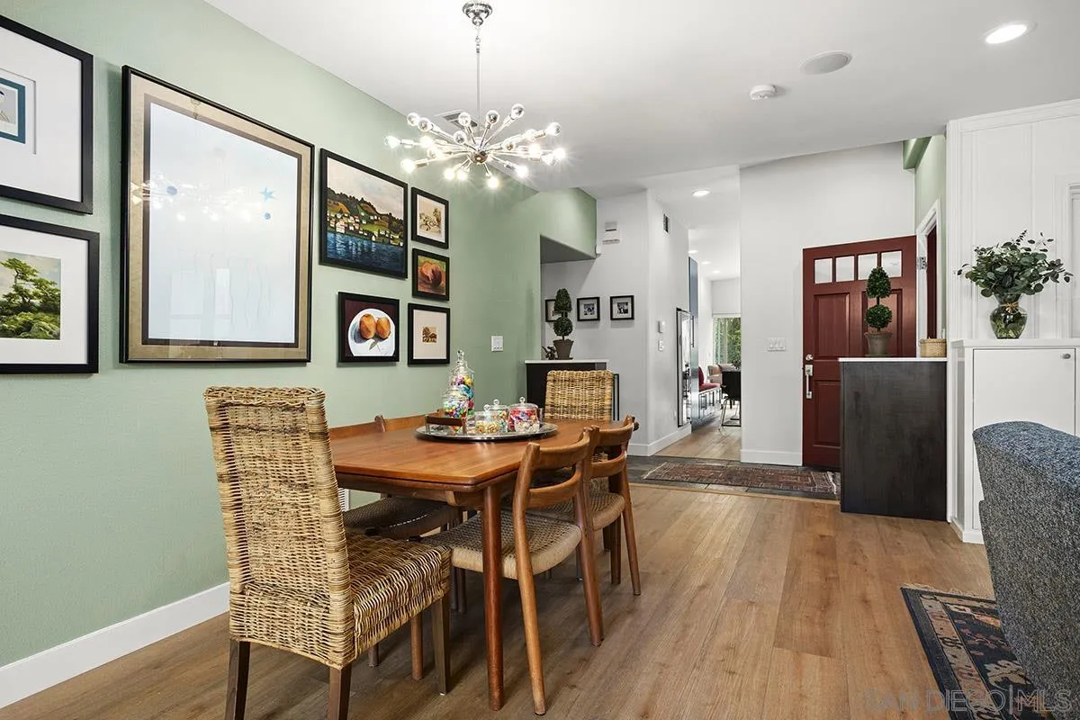 3433 Alabama Street San Diego, CA 92104 - Photo 14 of 58 a view of a dining room with furniture and wooden floor