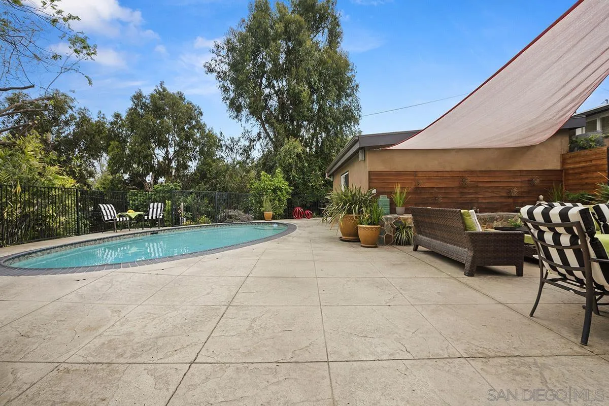 3433 Alabama Street San Diego, CA 92104 - Photo 46 of 58 a view of a patio with table and chairs with wooden fence