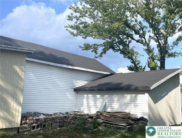 a view of backyard with potted plants