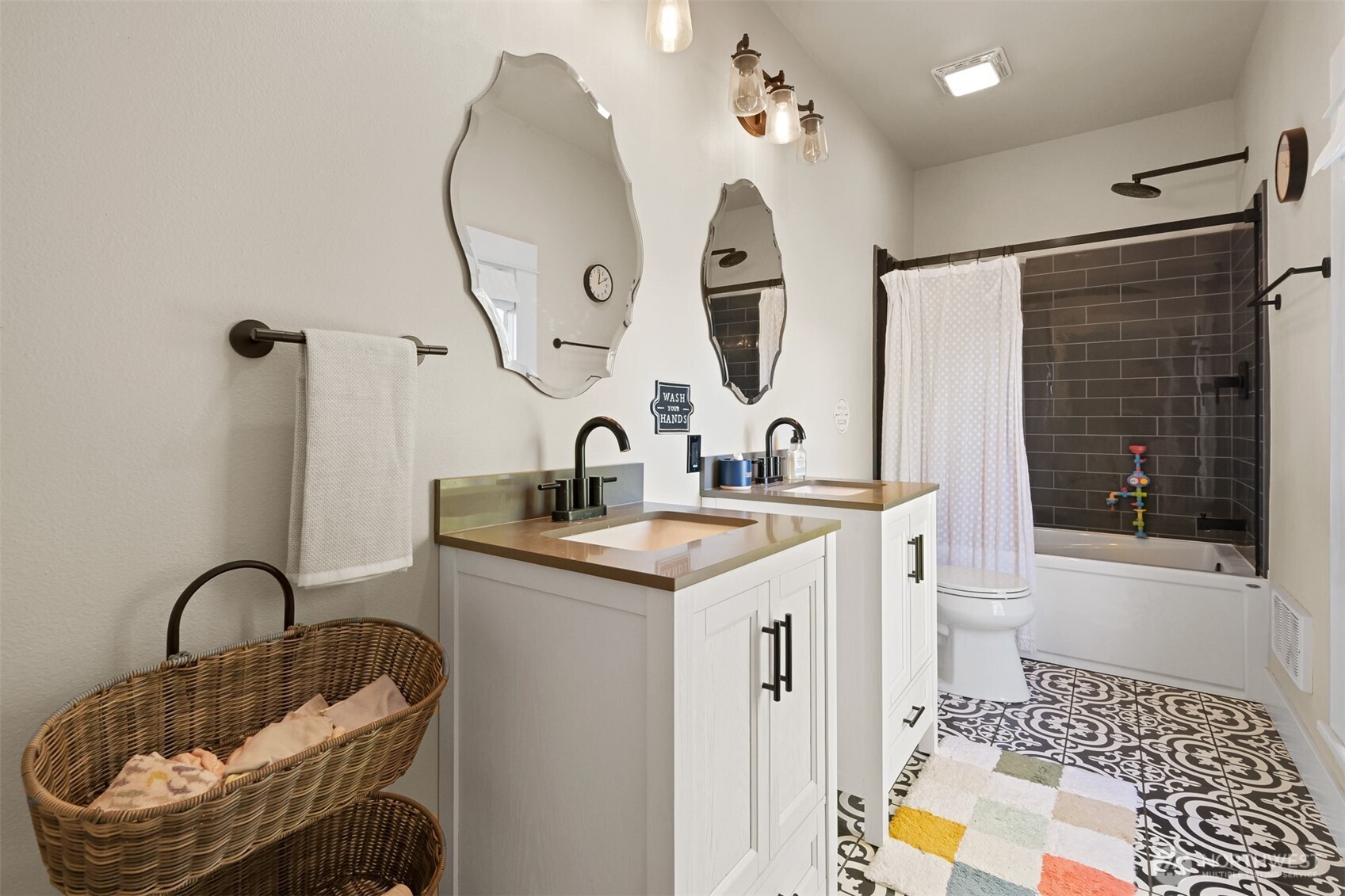 2880 Creasey Road Custer, WA 98240 - Photo 22 of 40 a bathroom with a sink and a mirror