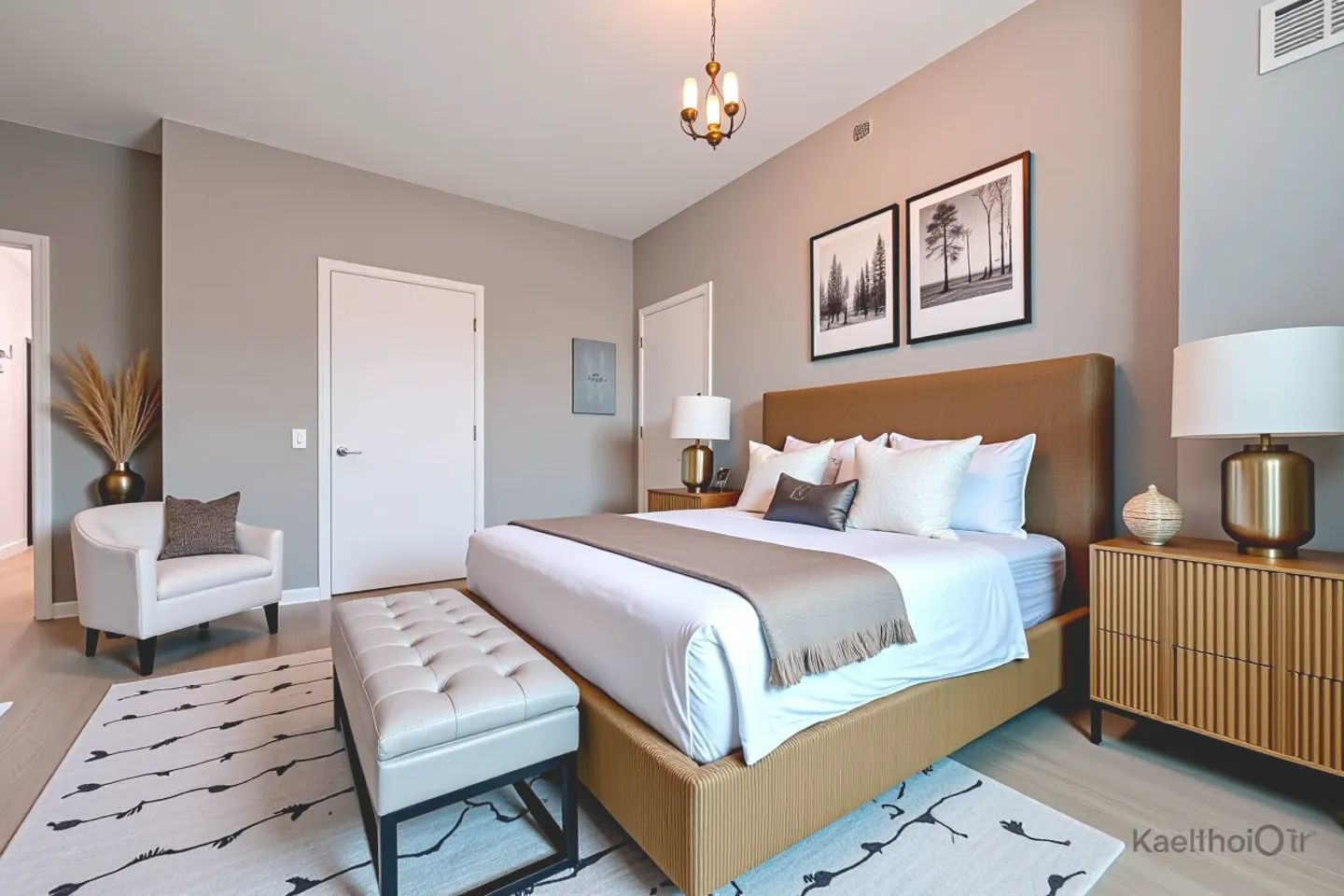 757 North Orleans Street, Unit 1104 Chicago, IL 60654 - Photo 13 of 30 a bedroom with a bed and a couch