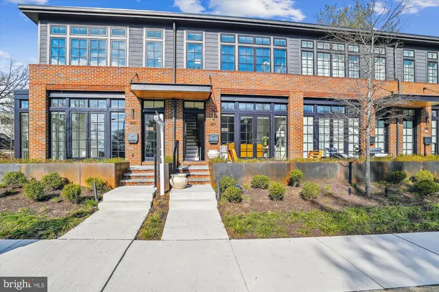 a front view of a building and outdoor space