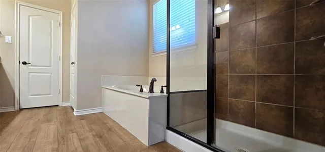a bathroom with a shower