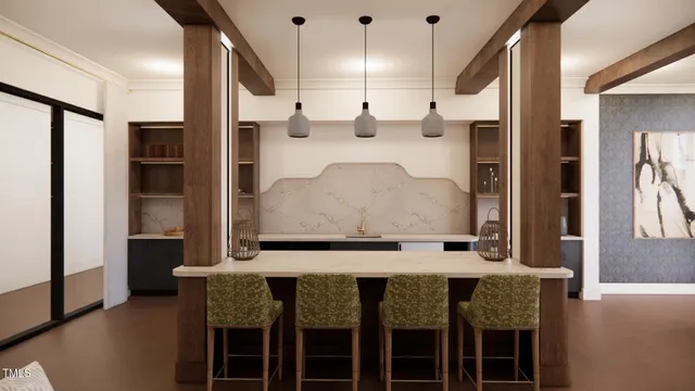 a view of dining table chairs and entryway