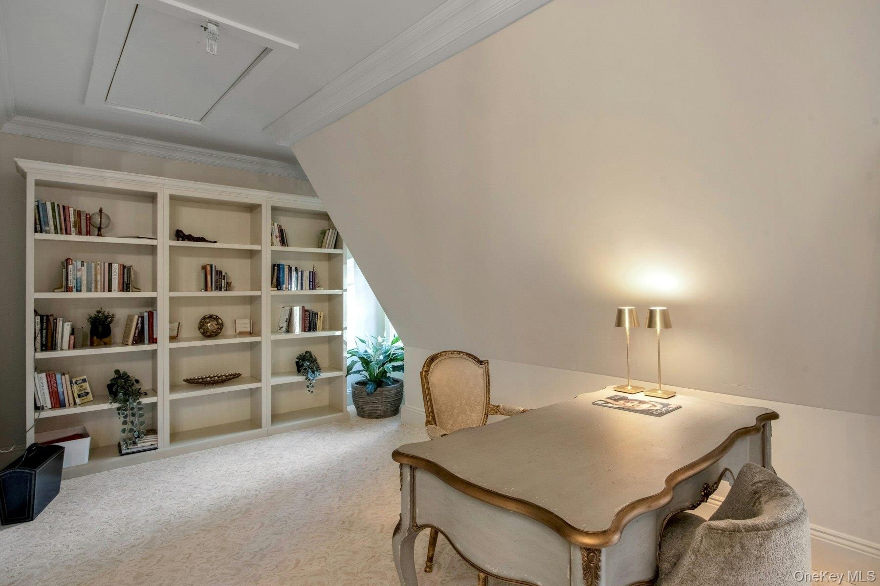 129 Washington Spring Road Palisades, NY 10964 - Photo 31 of 44 Carpeted office with lofted ceiling and ornamental molding