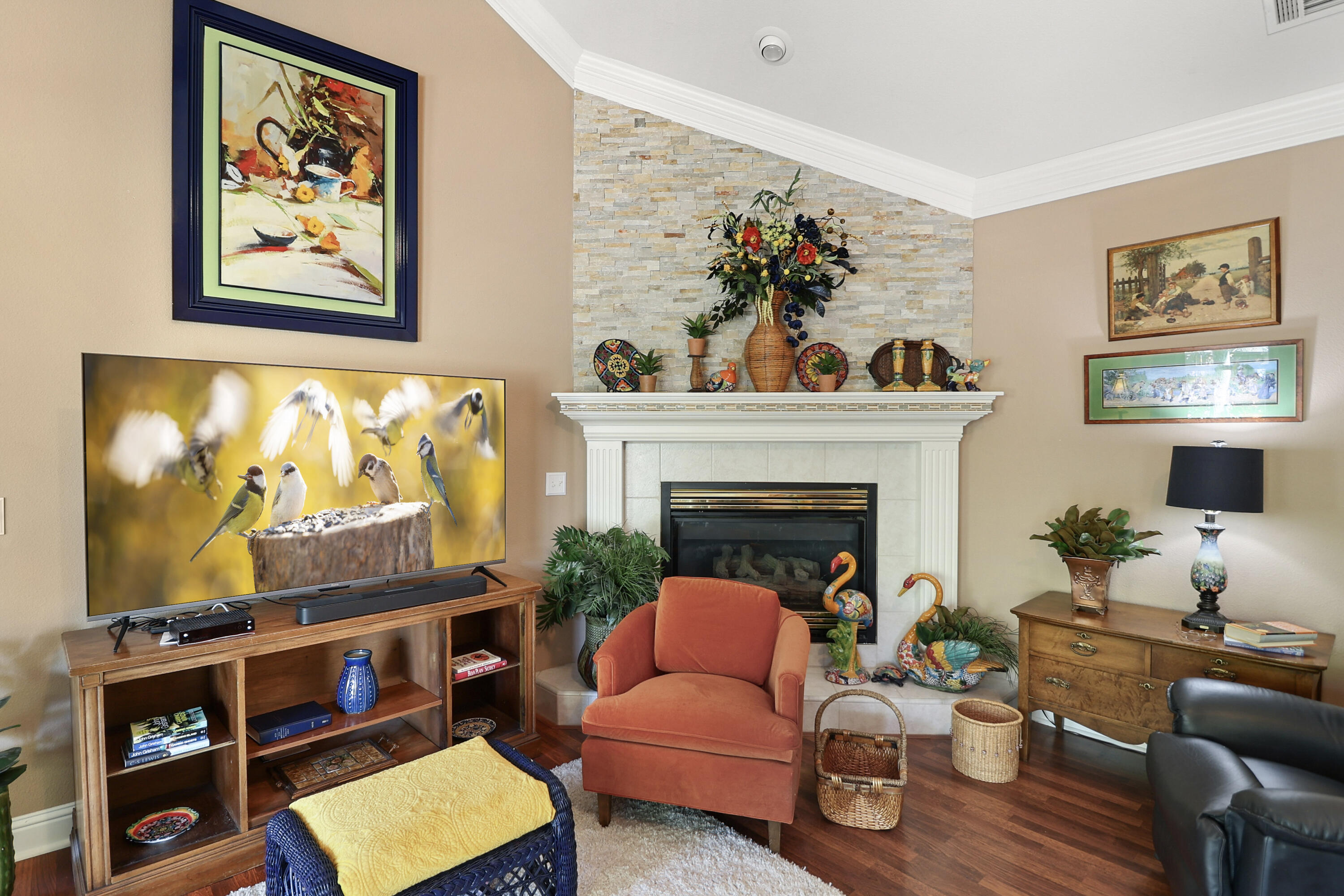2210 Drexel Way Redding, CA 96001 - Photo 14 of 57 a living room with furniture and a fireplace