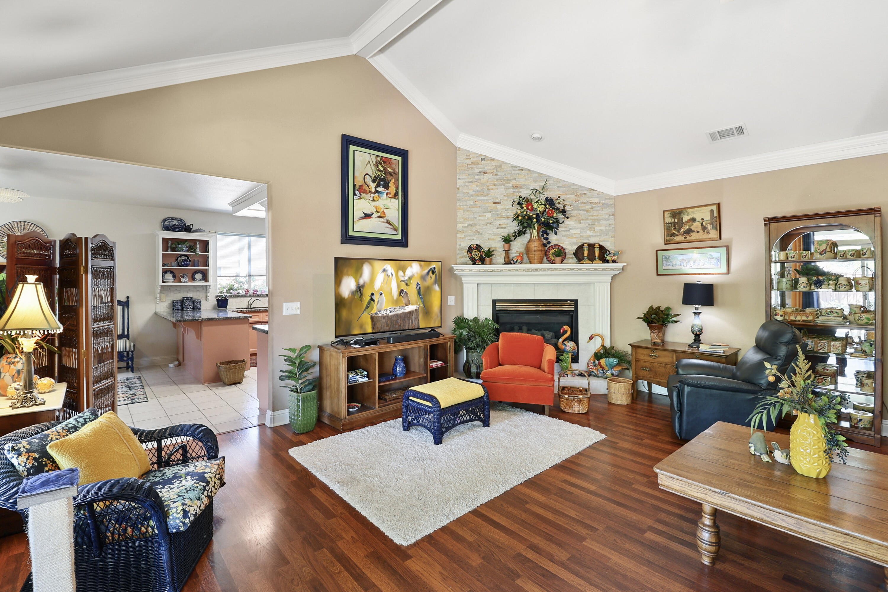2210 Drexel Way Redding, CA 96001 - Photo 10 of 57 a living room with furniture and a fireplace
