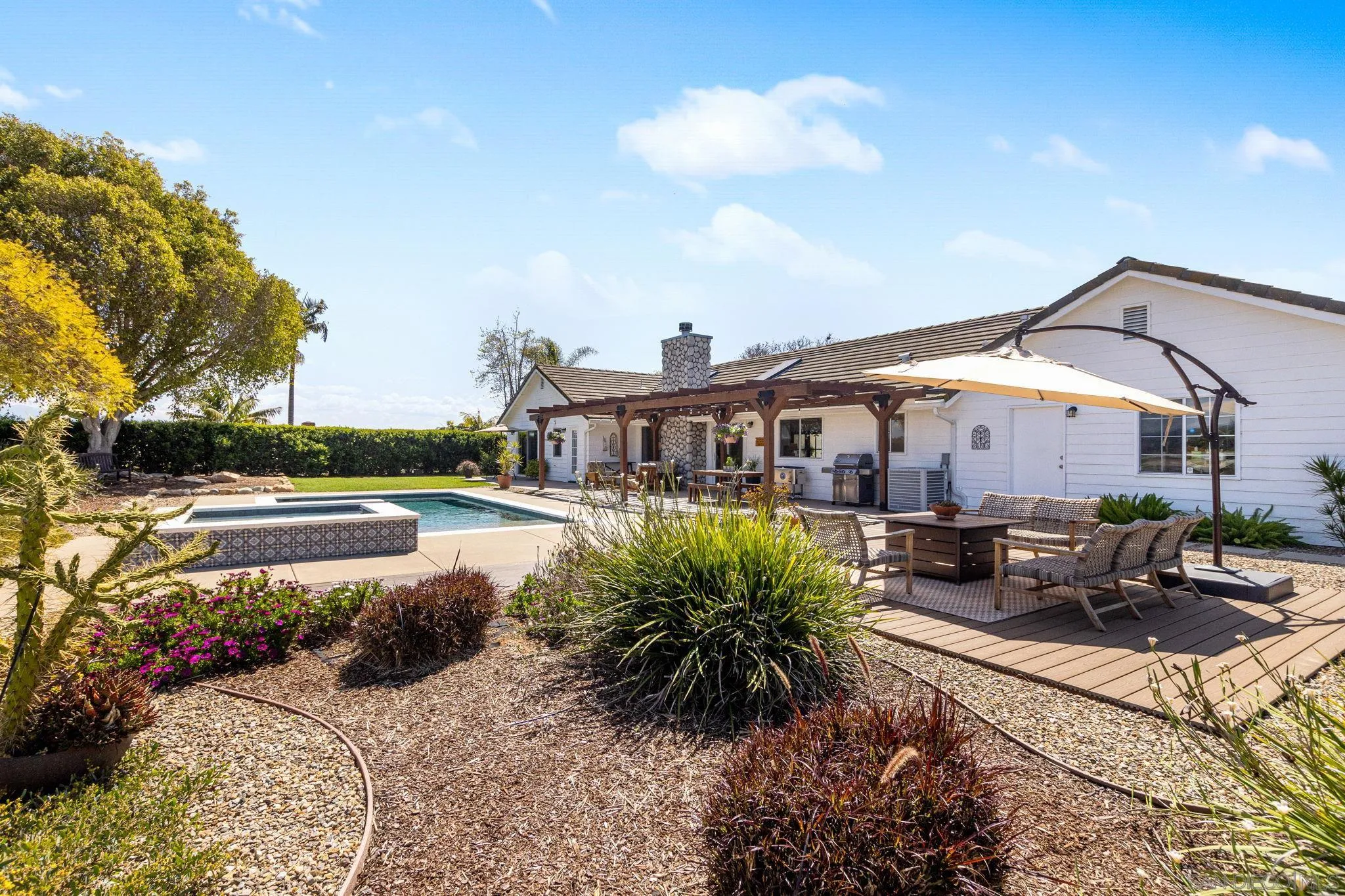 360 Futurity Lane Fallbrook, CA 92028 - Photo 41 of 58 a front view of house with yard outdoor seating and barbeque oven