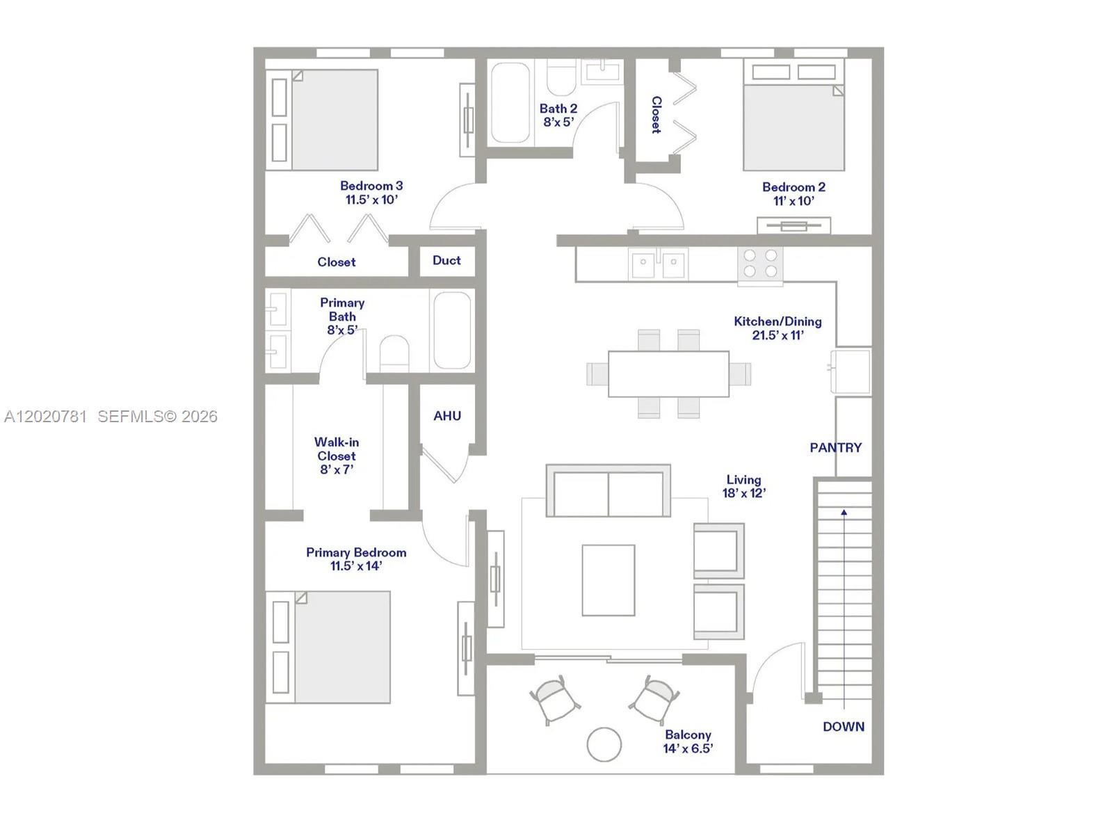 14530 Southwest 261st Terrace, Unit 2 Homestead, FL 33032 - Photo 23 of 23 a picture of a floor plan