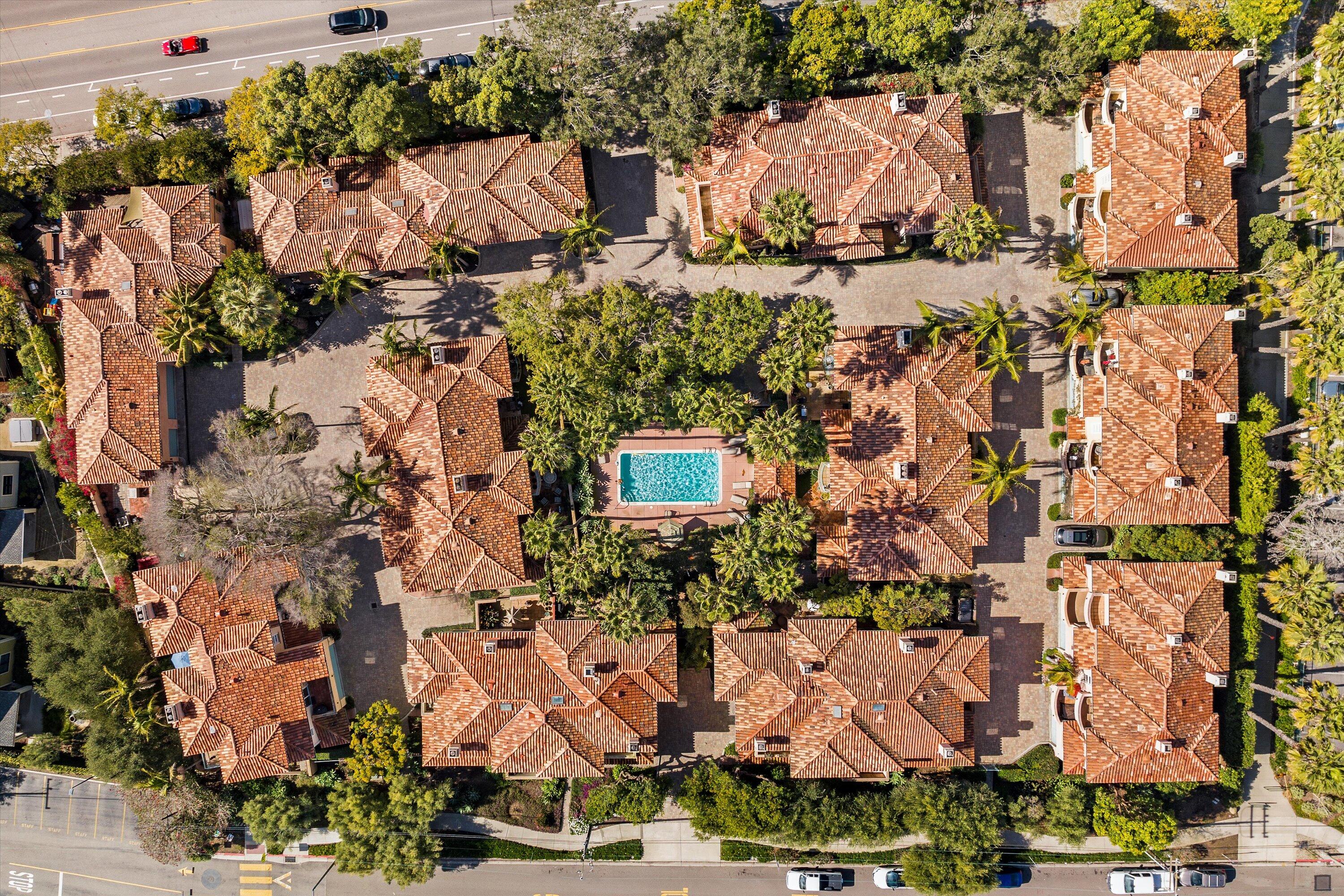 222 Meigs Road, Unit 16 Santa Barbara, CA 93109 - Photo 38 of 44 an aerial view of residential houses with outdoor space