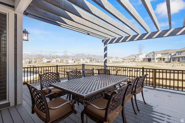 2745 Red Barn Road South Heber City, UT 84032 - Photo 36 of 51 Wooden terrace with outdoor dining space and a residential view