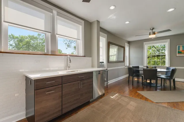 a view of kitchen with breakfast area