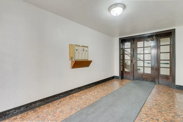 an empty room with windows