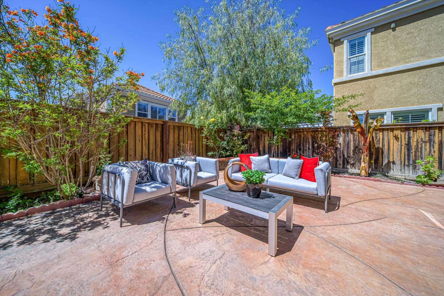 1226 Halifax Way San Ramon, CA 94582 - Photo 12 of 13 a view of backyard with seating space and wooden fence