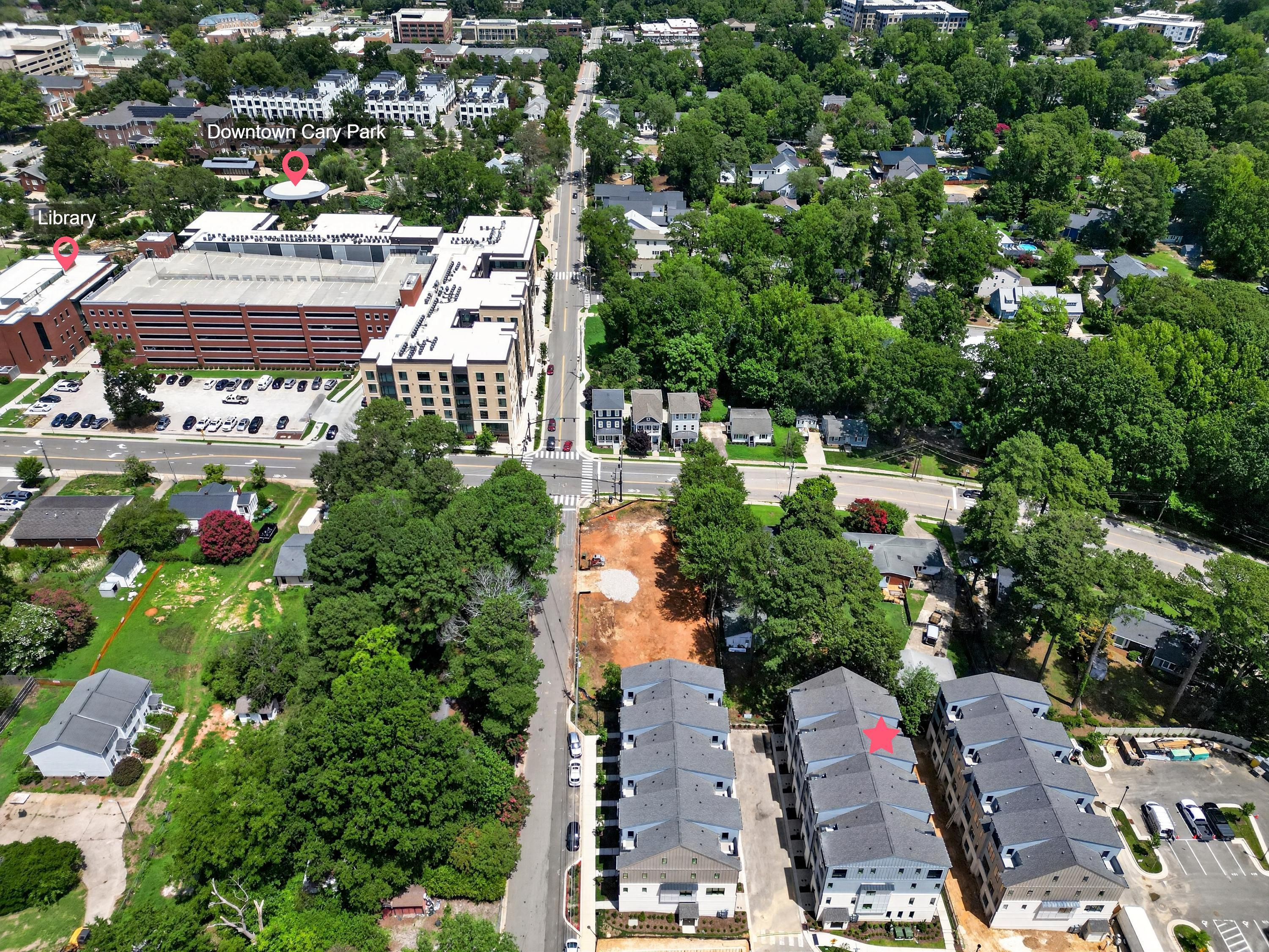 407 Chatham View Road Cary, NC 27511 - Photo 63 of 77 Aerial View with park in background