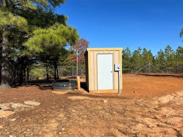 a water view of a yard with plants