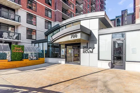 a view of a building with a outdoor space