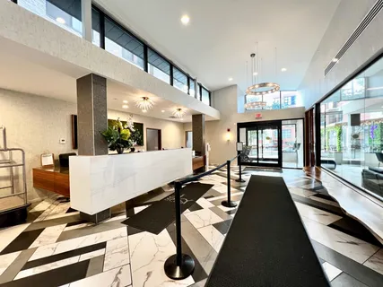 a large hall with lots of counter space