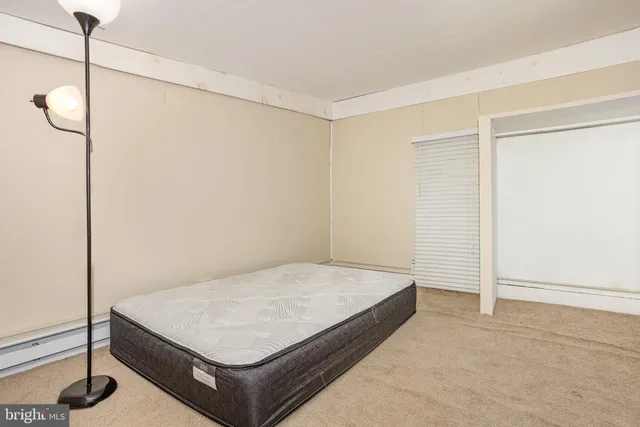 an empty room with a projector