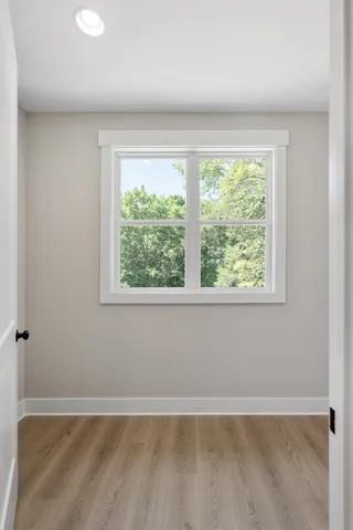 an empty room with a window