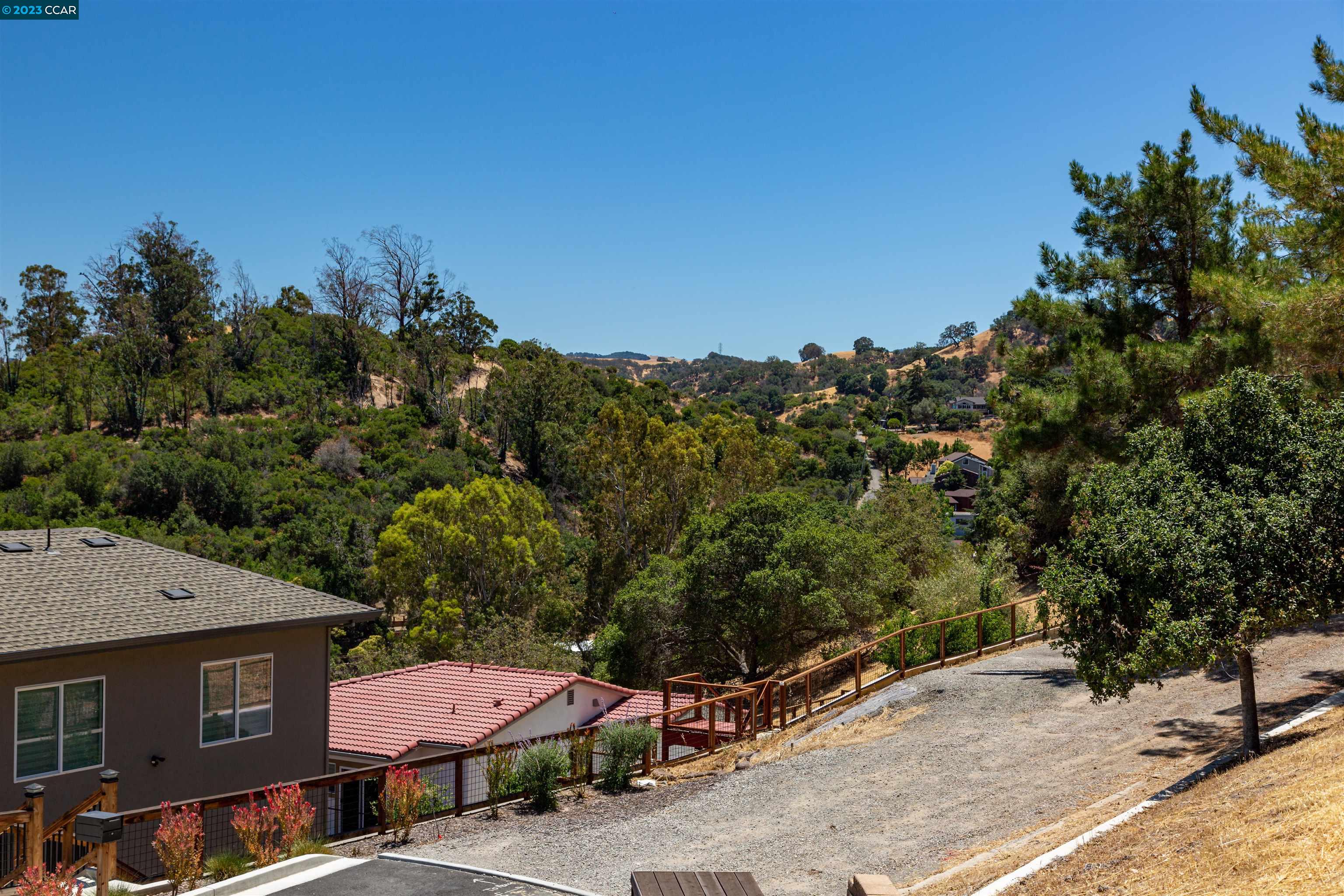 a outdoor space with lots of trees