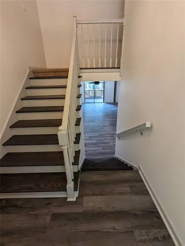 a view of entryway with wooden floor