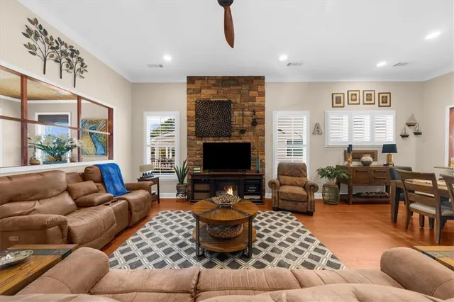 a living room with furniture and window